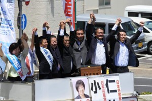 岡山駅西口小池演説会6月9日